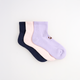 3-Pack Unicolor Quarter Havlu Çorap - Lacivert/Pembe/Lila